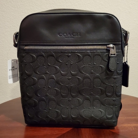 coach houston flight bag in signature leather
